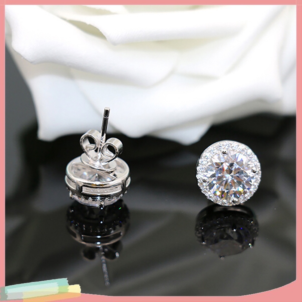 Bông Tai Mạ Bạc Đính Đá Zircon Thời Trang Dành Cho Nữ