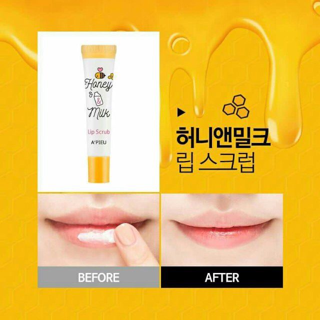 Tẩy tế bào chết môi Apieu Honey Milk Lip Scrub