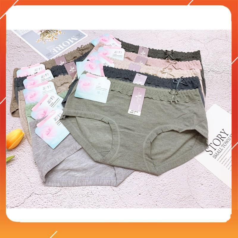 Quần lót nữ cotton đũi cao cấp kháng khuẩn mềm mại thấm hút mồ hôi cạp ren Q2961
