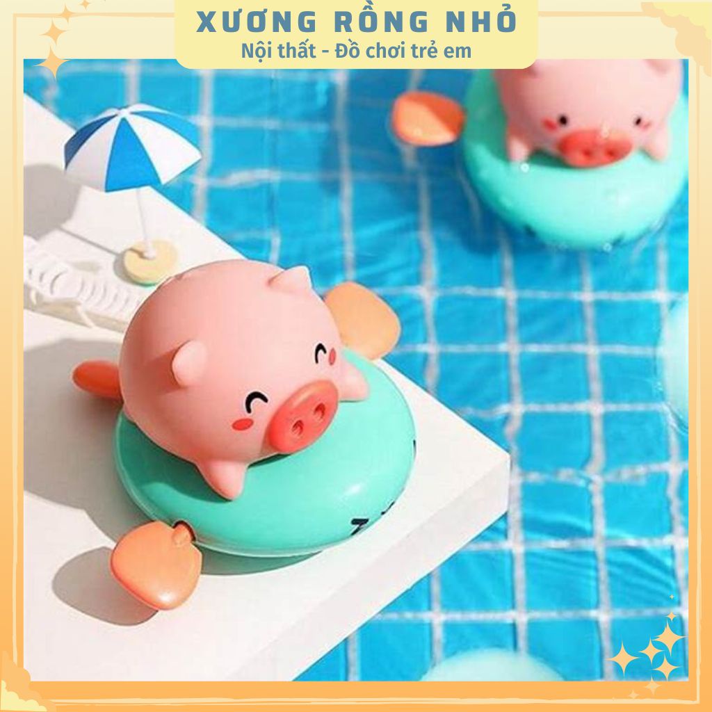 Đồ chơi nhà tắm cho bé, heo, bò phun nước chèo thuyền thả bồn tắm cho bé