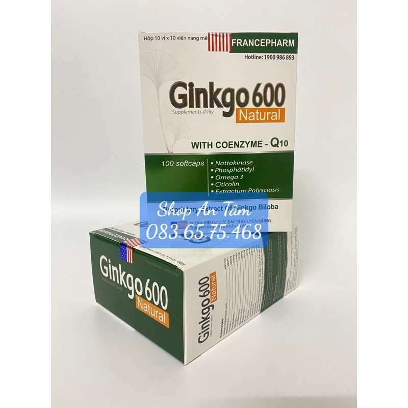 (Chính Hãng) Viên bổ não Ginkgo 600 tăng cường trí nhớ, tăng cường máu đến não, hội chứng tiền đình, trí nhớ suy giảm | BigBuy360 - bigbuy360.vn