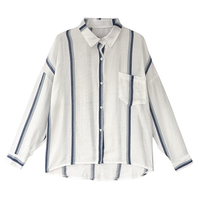 Áo Sơ Mi Vải Mỏng Tay Dài Kẻ Sọc Thời Trang | BigBuy360 - bigbuy360.vn