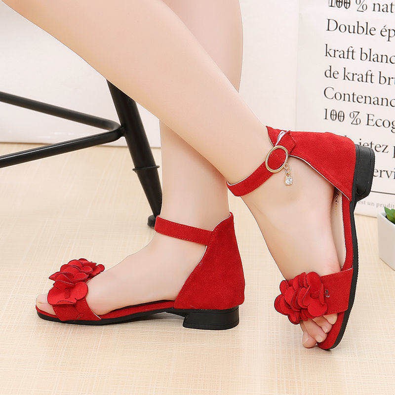 SUGE 3-16 Tuổi Size lớn Dép bé gái Phong cách mới Giày đi biển Phiên bản Hàn Quốc Trung bình Lớn Trẻ em Công chúa Cô gái Nhỏ Học sinh Khiêu vũ Phụ huynh mang trẻ em