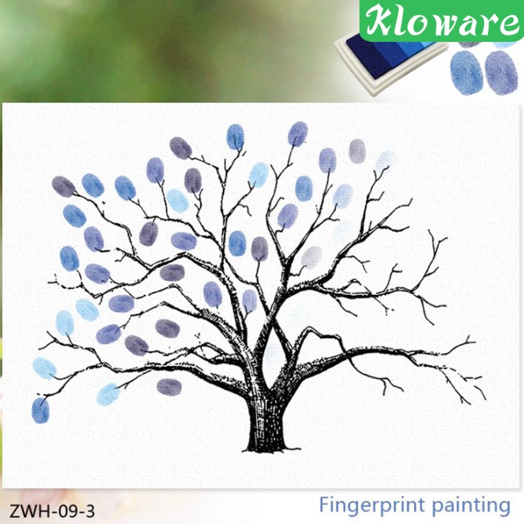 Tranh kí tên bằng dấu vân tay hình cái cây kích thước 12x16 dành cho khách dự tiệc cưới