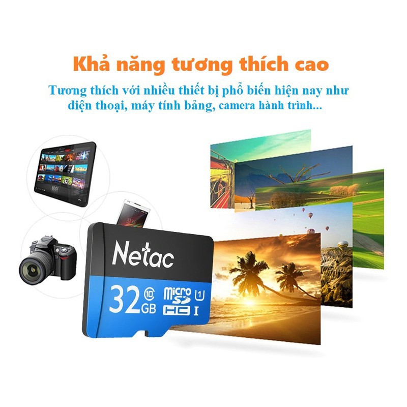 Thẻ nhớ 32GB Class 10 NETAC chính hãng