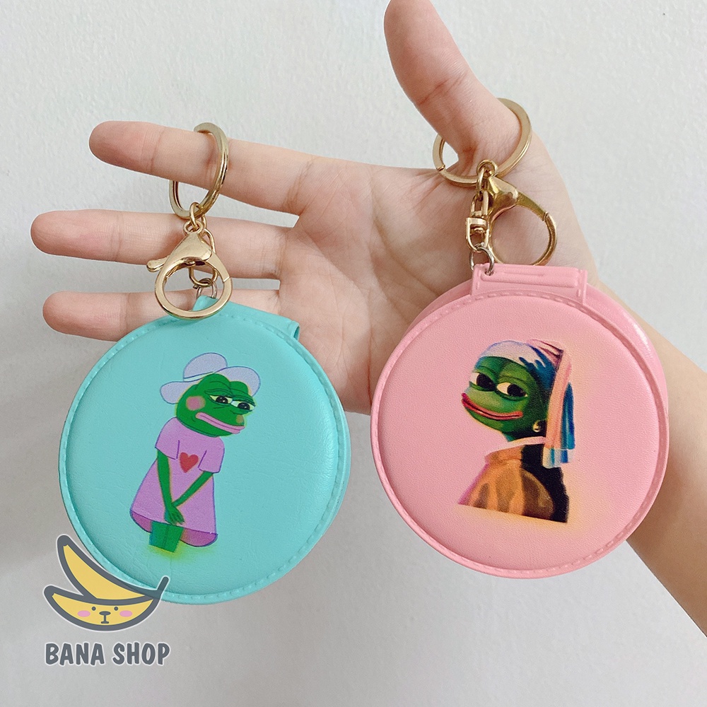 Móc khoá gương ếch xanh pepe sad frog siêu bựa dành cho vozer