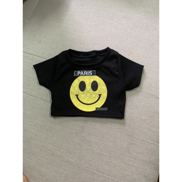 Áo thun gân croptop tay con cho bé