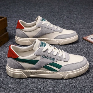 2021 New Men's Canvas Shoes Breathable Casual Shoes Wild Trend Korean Shoes Low White