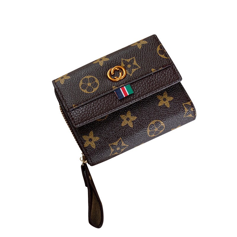 Ví ngắn gập cầm tay nhiều ngăn dành cho nữ có video