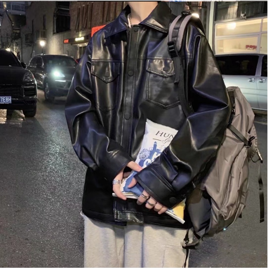 Áo khoác da phong cách retro mỹ cá tính cho nam áo khoác nam phong cách hàn quốc thời trang cao cấp áo khoác nam