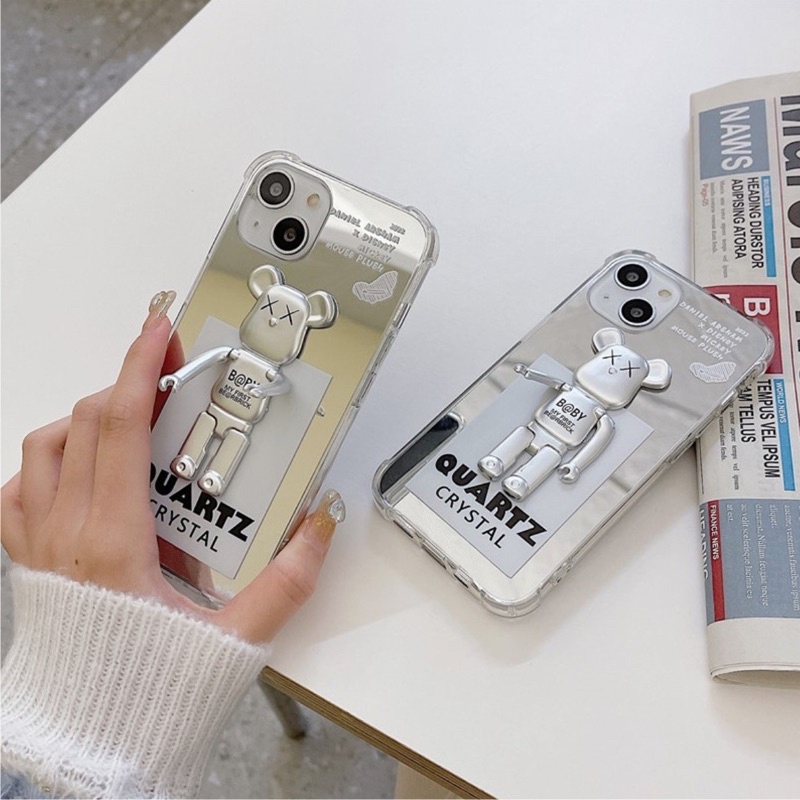 Ốp Lưng Gương iphone/samsung/oppo/vivo/.. Chống Sốc Bear brick