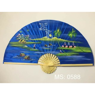 ( Size Lớn 1m5) Quạt Lụa Tranh Treo Tường Khổ Lớn