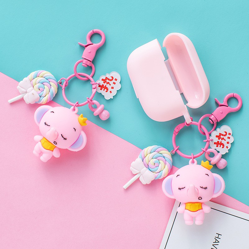 Móc Khóa Silicon Hình Chú Voi Dễ Thương