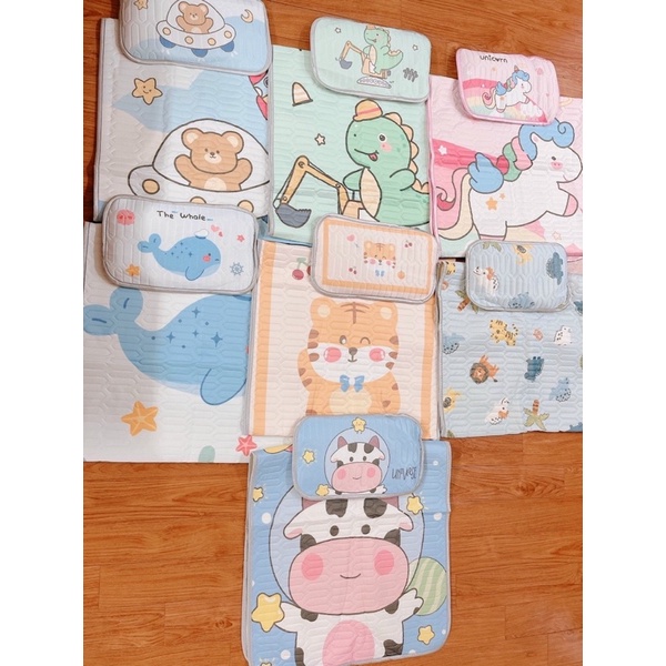 Chiếu điều hoà tencel kèm gối cho bé