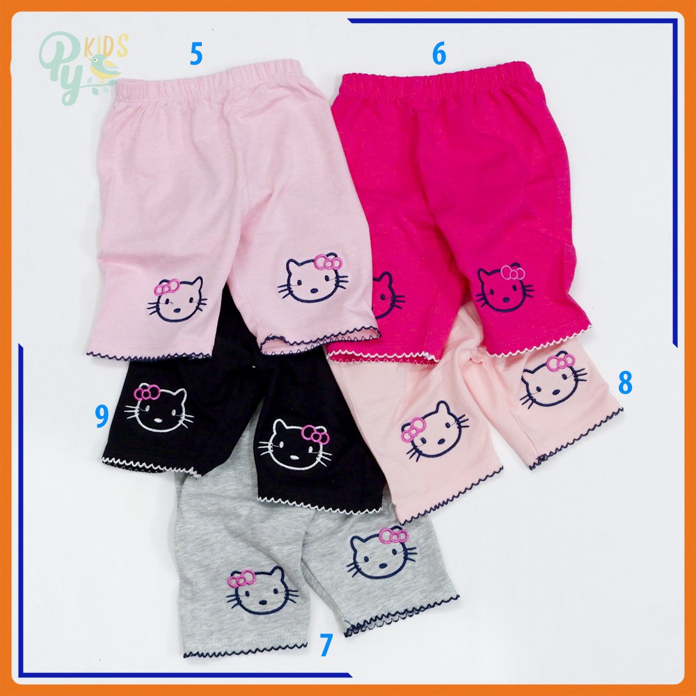 Quần legging lửng/ Quần ôm lở cotton chính phẩm hàng đẹp, thêu lai cho bé gái size 5-35kg