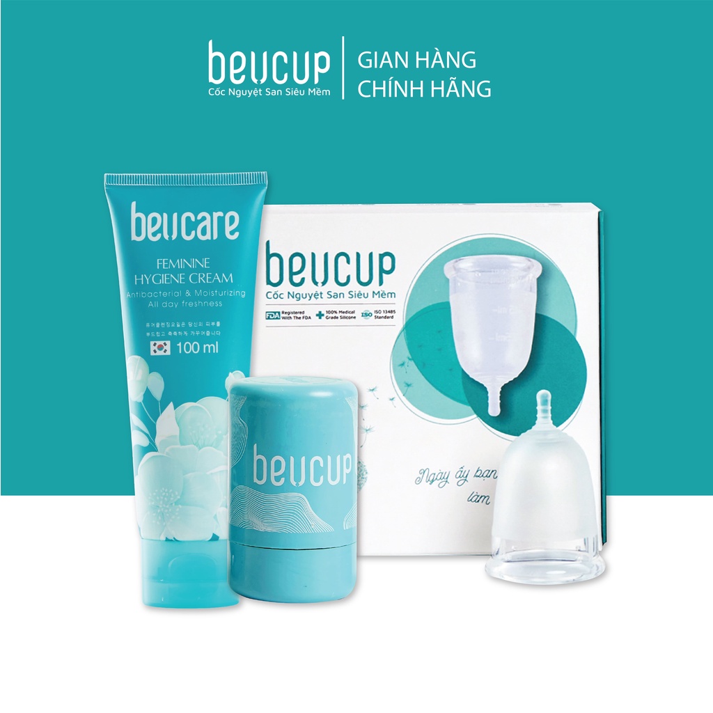 Combo 1 bộ cốc nguyệt san beucup và 1 dung dịch vệ sinh phụ nữ beucare - ảnh sản phẩm 2