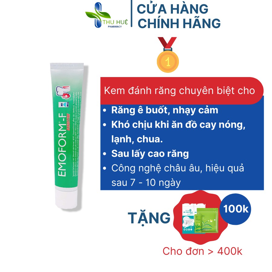 Kem Đánh Răng Chống Ê Buốt, Nhạy Cảm Răng  EMOFORM F Giá Tốt Nhất, Hiệu Quả Nhanh Sau 7 - 10 Ngày [ CHÍNH HÃNG THỤY SỸ ]