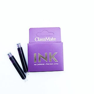 Vỉ 5 ống mực bút máy thay được ichi classmate cl-ic101 tím-xanh-đen