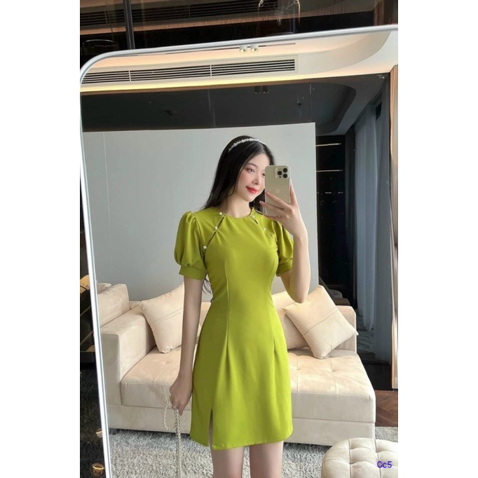 (Free Ship) MẪU MỚI THIẾT KẾ ĐỘC LẠ --  ĐẦM LỤA NHUNG THIẾT KẾ PHONG CÁCH ÁO DÀI CÁCH TÂN MẪU Y HÌNH DÁNG SUÔN THEO FORM