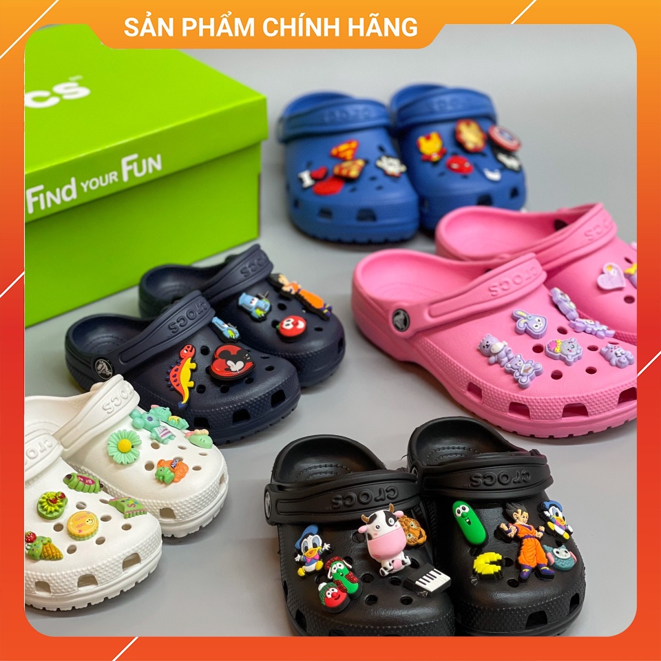 Dép Crocs Kid Band Classic Clog Chính Hãng - Sấu Vui Vẻ - CCK