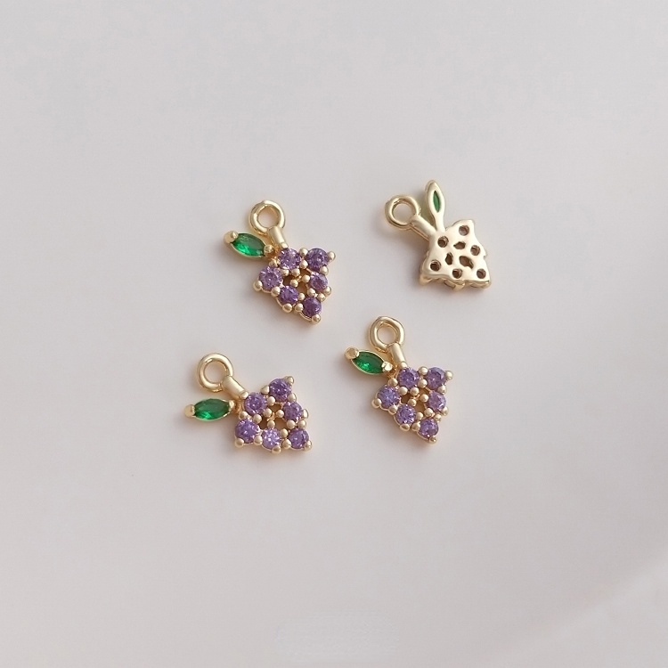 Mặt Dây Chuyền Đồng 14K Hình Trái Cây Màu Sắc Đa Dạng