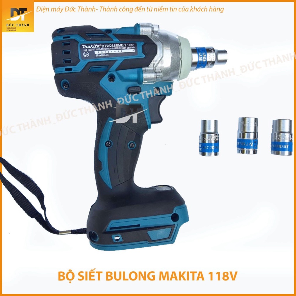 Chính hãng Máy siết Bulong, mở bu lông, vặn vít Makita. 118V 2 Pin không chổi than