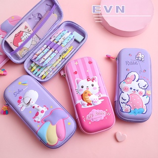 Hộp Đựng Bút Chì Sức Chứa Lớn Họa Tiết Hello Kitty/Ngựa Một Sừng Dễ Thương Cho Học Sinh