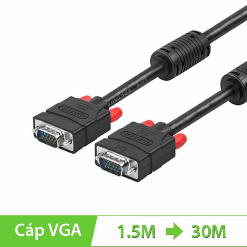 Cáp VGA Unitek Dài 1.5M 3M 10M 15M - Cáp VGA Chuẩn HD CHÍNH HÃNG Unitek