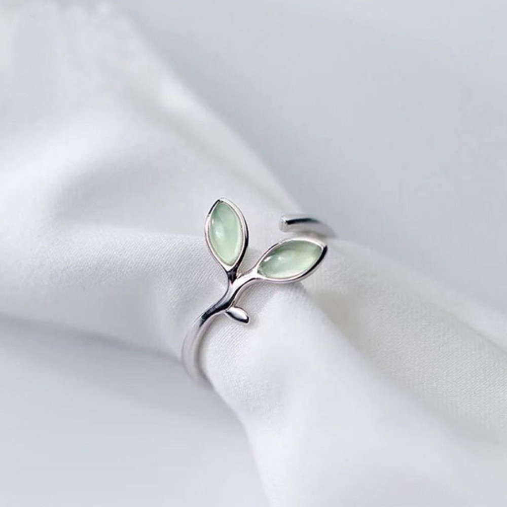 Nhẫn mặt hình lá đơn giản có thể điều chỉnh kích cỡ BUDS