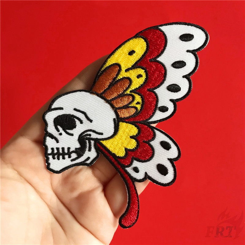 1 Sticker Ủi Thêu Hình Đầu Lâu Phong Cách Harajuku