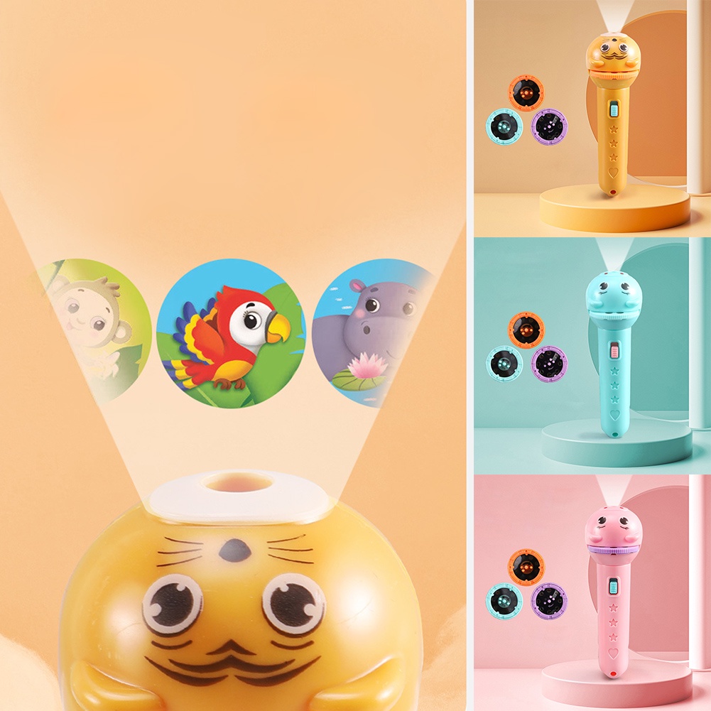 Đèn Pin Chiếu Hoạt Hình Vui Nhộn Cho Bé