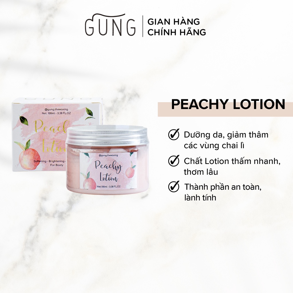 Kem dưỡng trắng, mờ thâm PEACHY LOTION hỗ trợ giảm thâm vùng đầu gối, mông, nách, khuỷu tay 100ml