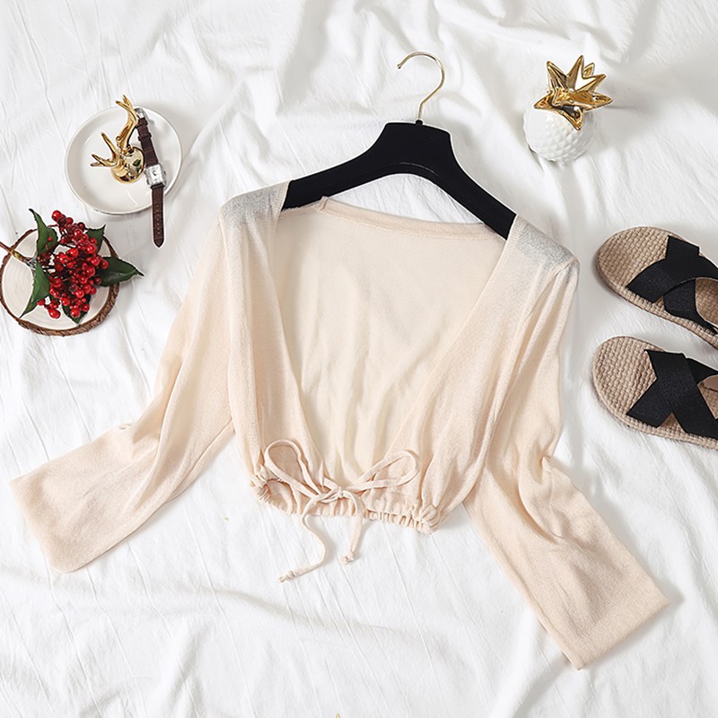 [Baywellfashion]Áo khoác Cardigan dệt kim vải mỏng đơn giản thanh lịch dành cho nữ | BigBuy360 - bigbuy360.vn