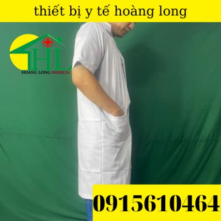 Áo Blouse bác sĩ dáng dài - tay cộc nam, nữ các size S M L XL