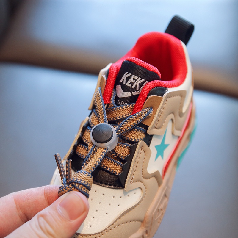 Giày Thể Thao Da Đế Mềm Thoáng Khí Có Dây Rút Dành Cho Bé Trai Bé Gái 2-16 Tuổi