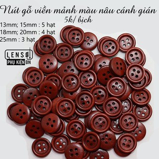 Cúc gỗ, nút gỗ nhiều màu, nhiều size