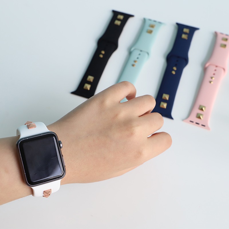 Dây Đeo Cao Su Mềm 45mm 41mm 44mm 40mm 38mm 42mm Cho iwatch series 7 6 5 SE 4 3 2