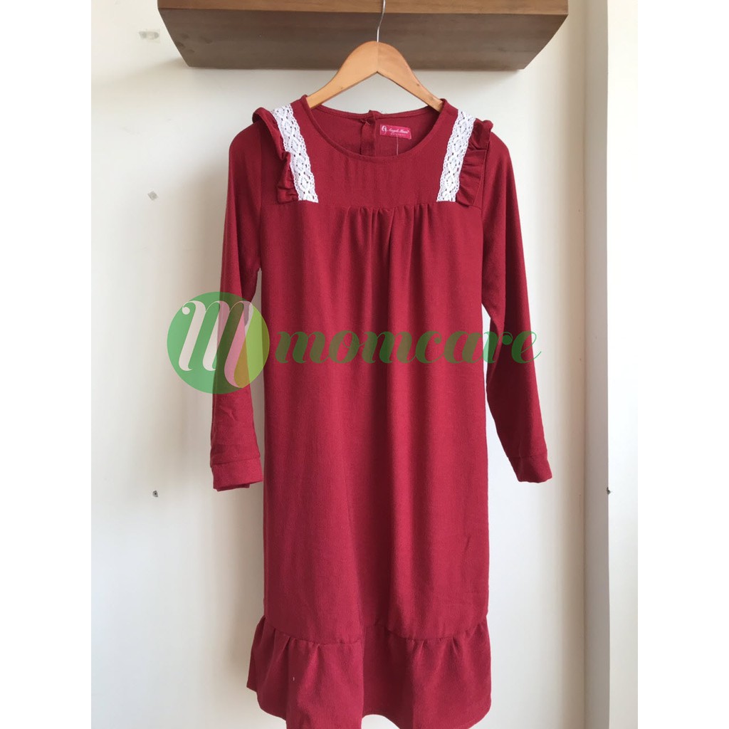 [ HotHit ] Đầm bầu / Váy bầu Thu Đông Nhung tăm nhiều màu dáng đẹp thiết kế thời trang giá rẻ Bigisze