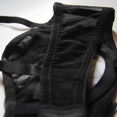 Bộ đồ lót cúp nửa V644 vải ren đen xuyên thấu gợi cảm cho nữ Varsbaby