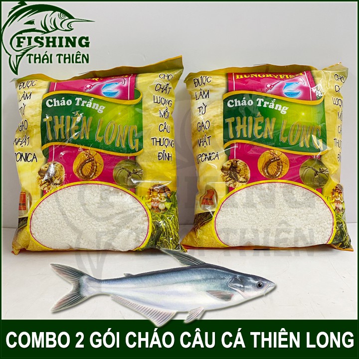 Combo 2 gói cháo thiên long, 1 chai dầu hăng kích thích cá ăn