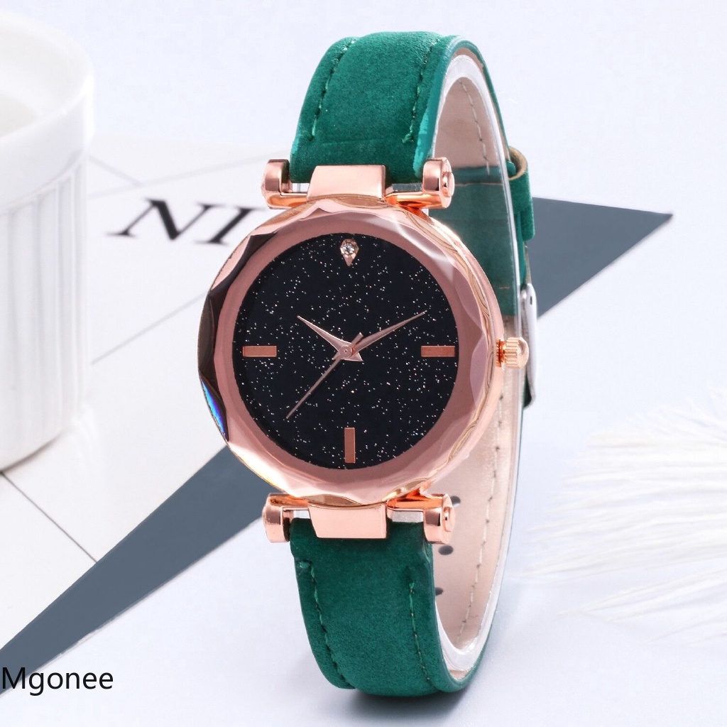 Đồng Hồ Nữ Dây Da Mặt Ánh Sao Thời Trang