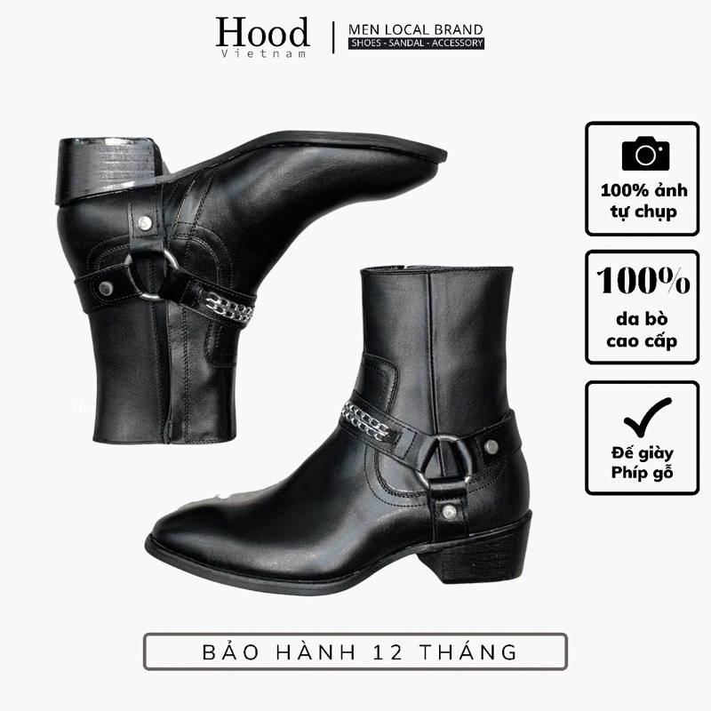 Giày Harness Boot đai xích - Da bò nguyên tấm - Đế phíp gỗ + Bảo hành 12 tháng hood hoodvn | BigBuy360 - bigbuy360.vn