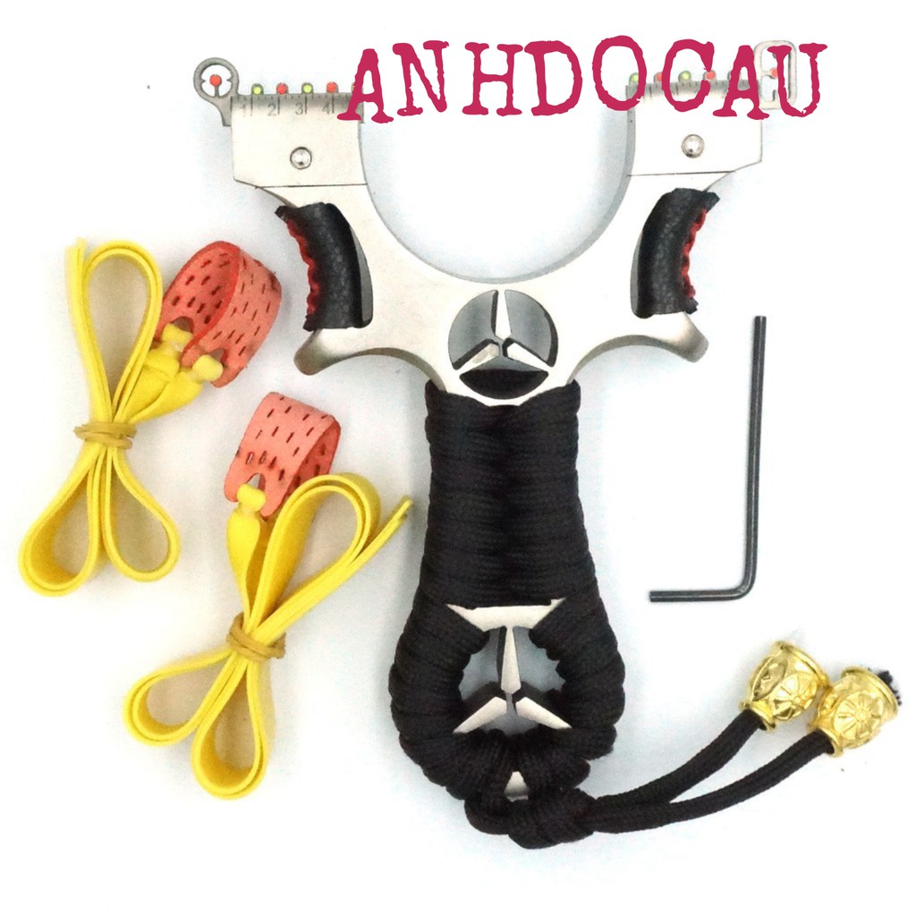 Ná Cao Su Mercedes - inox 304 siêu bền Ná bắn chim, bắn cá Tặng kèm 2 bộ dây và 100 bi ..