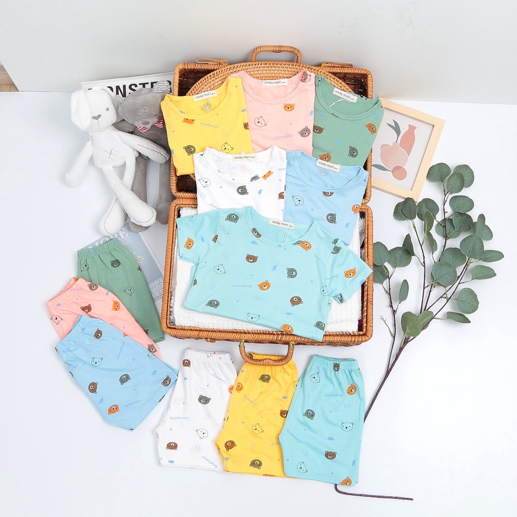 Bộ Ngắn Minky Mom In Họa Tiết Siêu Đẹp, Bé Trai-Bé Gái, 7-19KG.