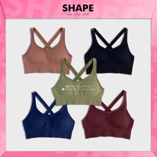Áo bra tập gym yoga nữ Shape dây chữ ISO [B360]