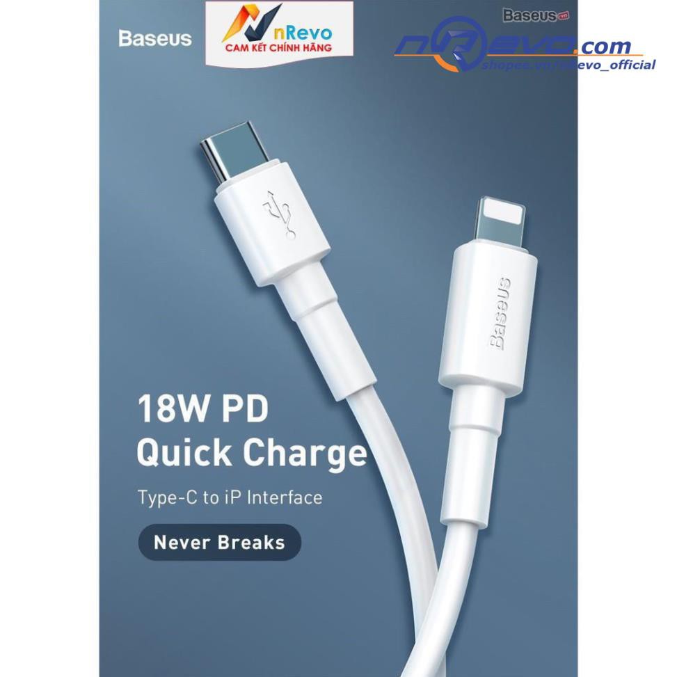 ⚡Baseus⚡ Dây Sạc iPhone Cáp sạc Nhanh Type C to Lightning Chất Liệu cao cấp, chống bám bẩn hỗ trợ PD 18W