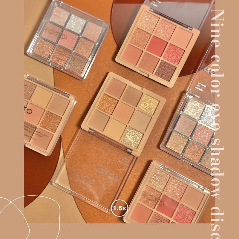 Bảng Phấn Mắt 9 Màu Sắc Tố Ngọc Trai Chống Nước Lâu Trôi Tự Nhiên Không Nhòe