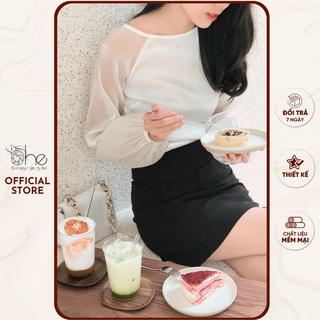 Áo croptop voan kính | SA002