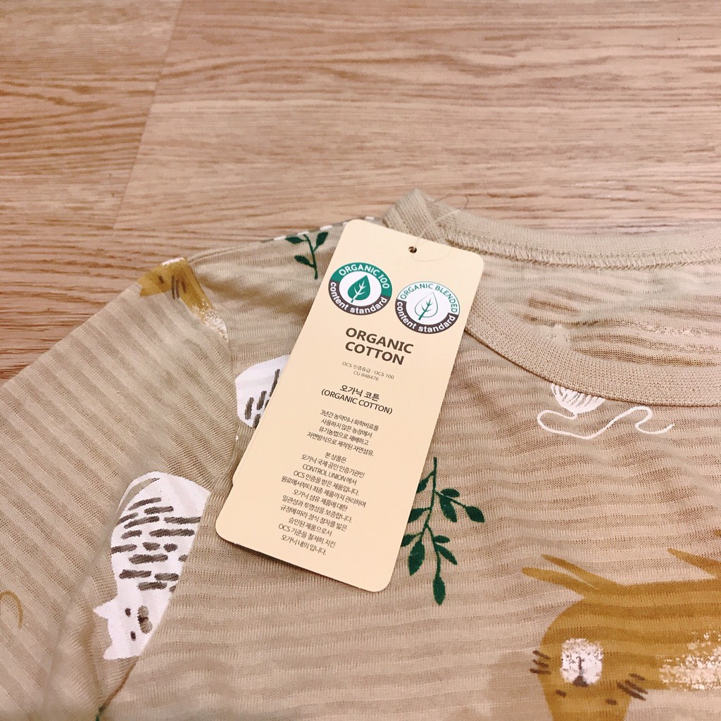 [Organic cotton] Áo tay lỡ cotton giấy nâu hình mèo Mavarm. HA0943