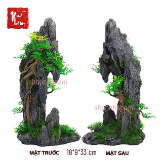 Mô hình non bộ cây cổ thụ lũa bể cá thủy sinh